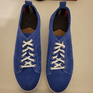 13 Robert Graham Mens Blue Suede Lace Up Low Top Sneakers Shoes